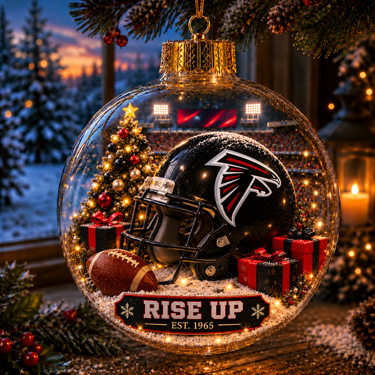 🏈🎄 Light-Up Football Team Christmas Ornament