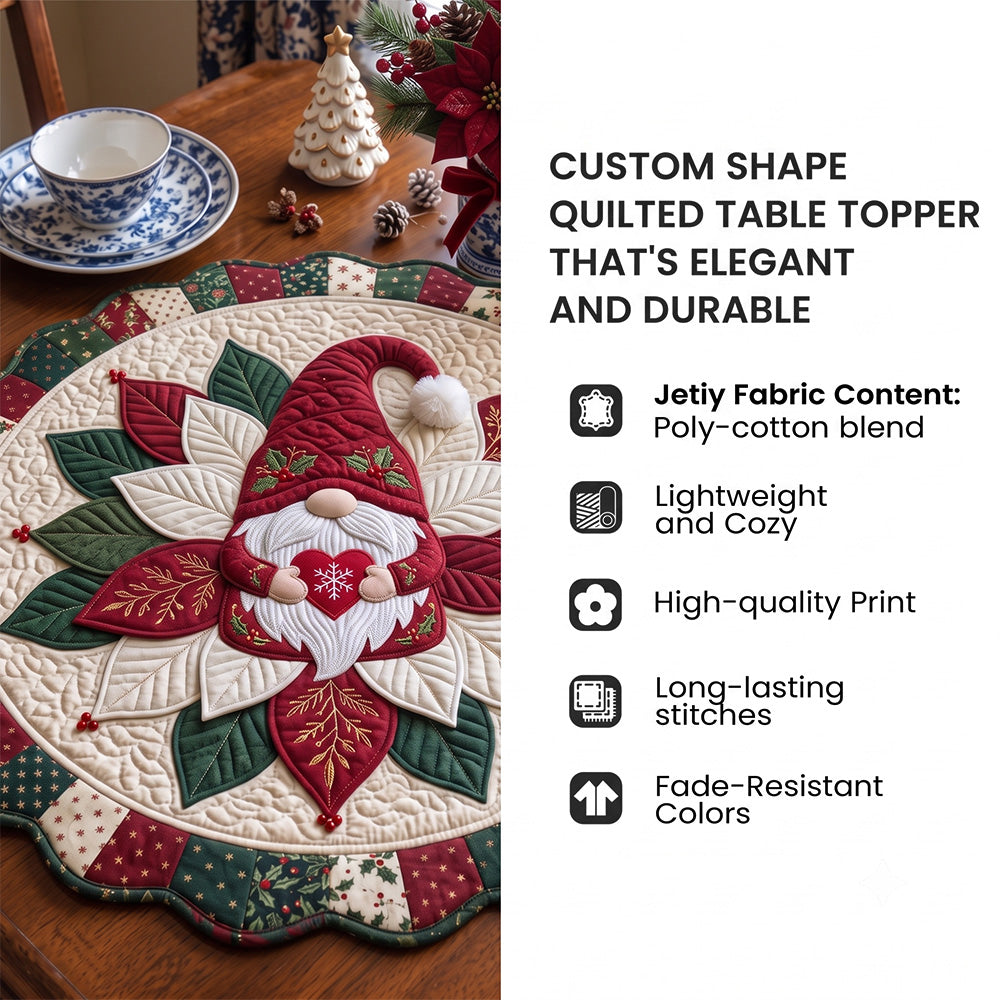 Hanukkah Gnome Custom Shape Quilted Table Topper GFTOHNL3388