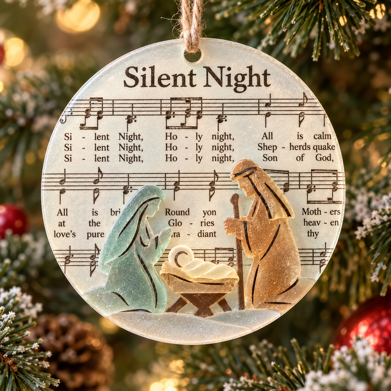 🎄 Sea Glass Christmas Hymn Ornaments – A Meaningful Keepsake of Faith & Christmas