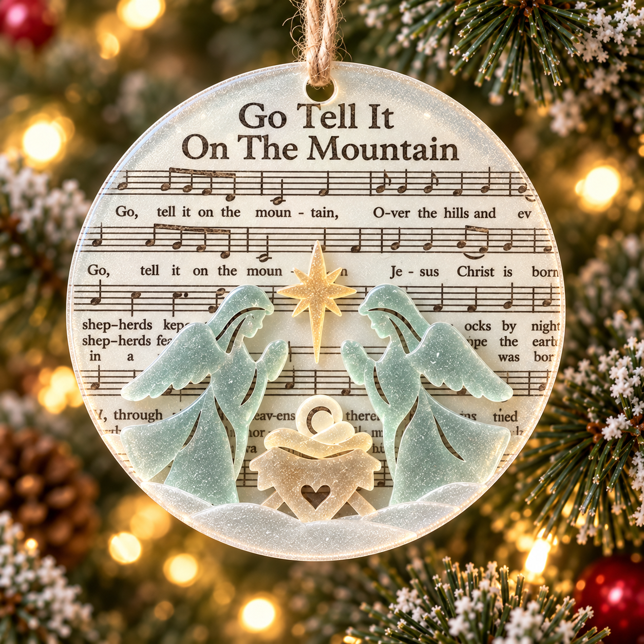 🎄 Sea Glass Christmas Hymn Ornaments – A Meaningful Keepsake of Faith & Christmas