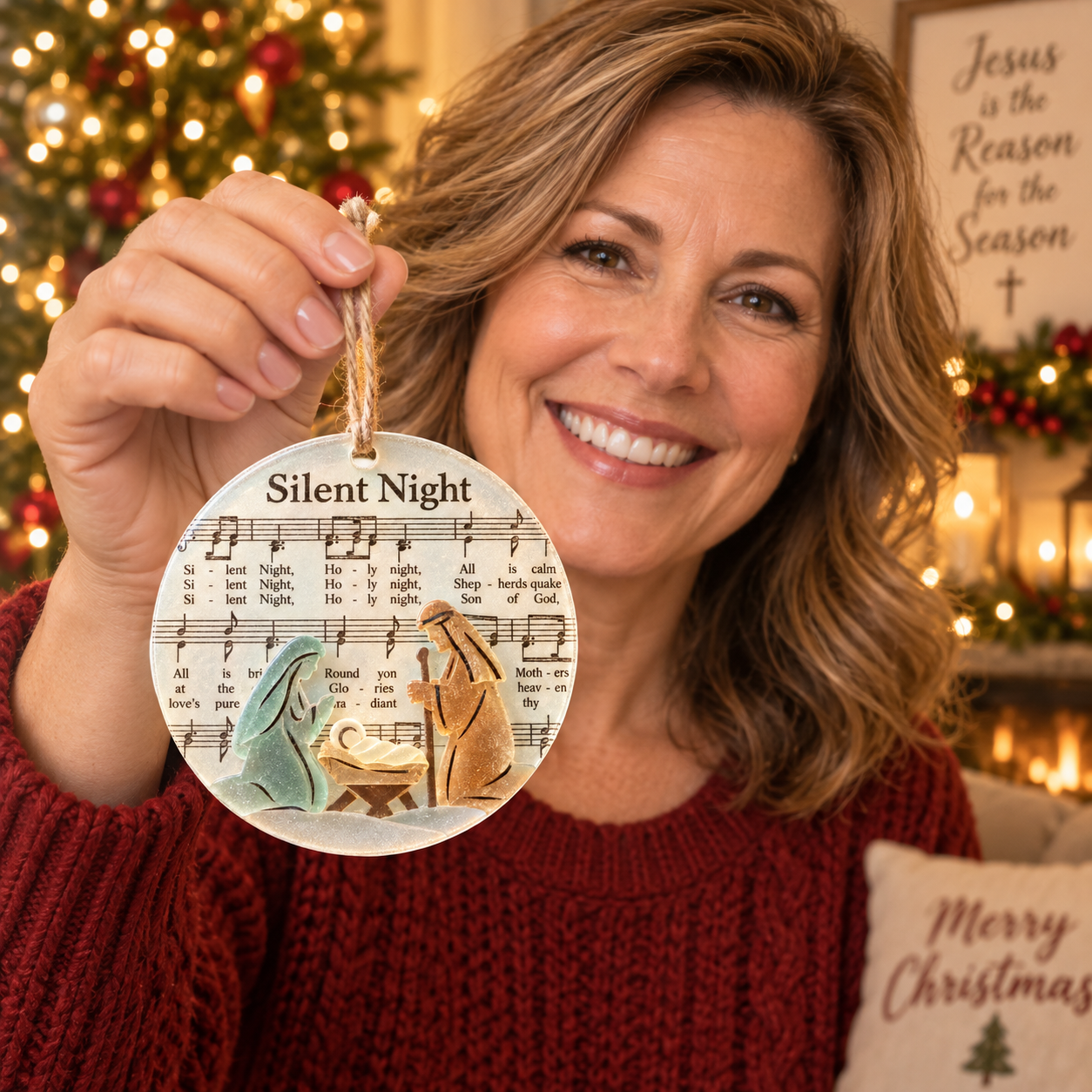 🎄 Sea Glass Christmas Hymn Ornaments – A Meaningful Keepsake of Faith & Christmas