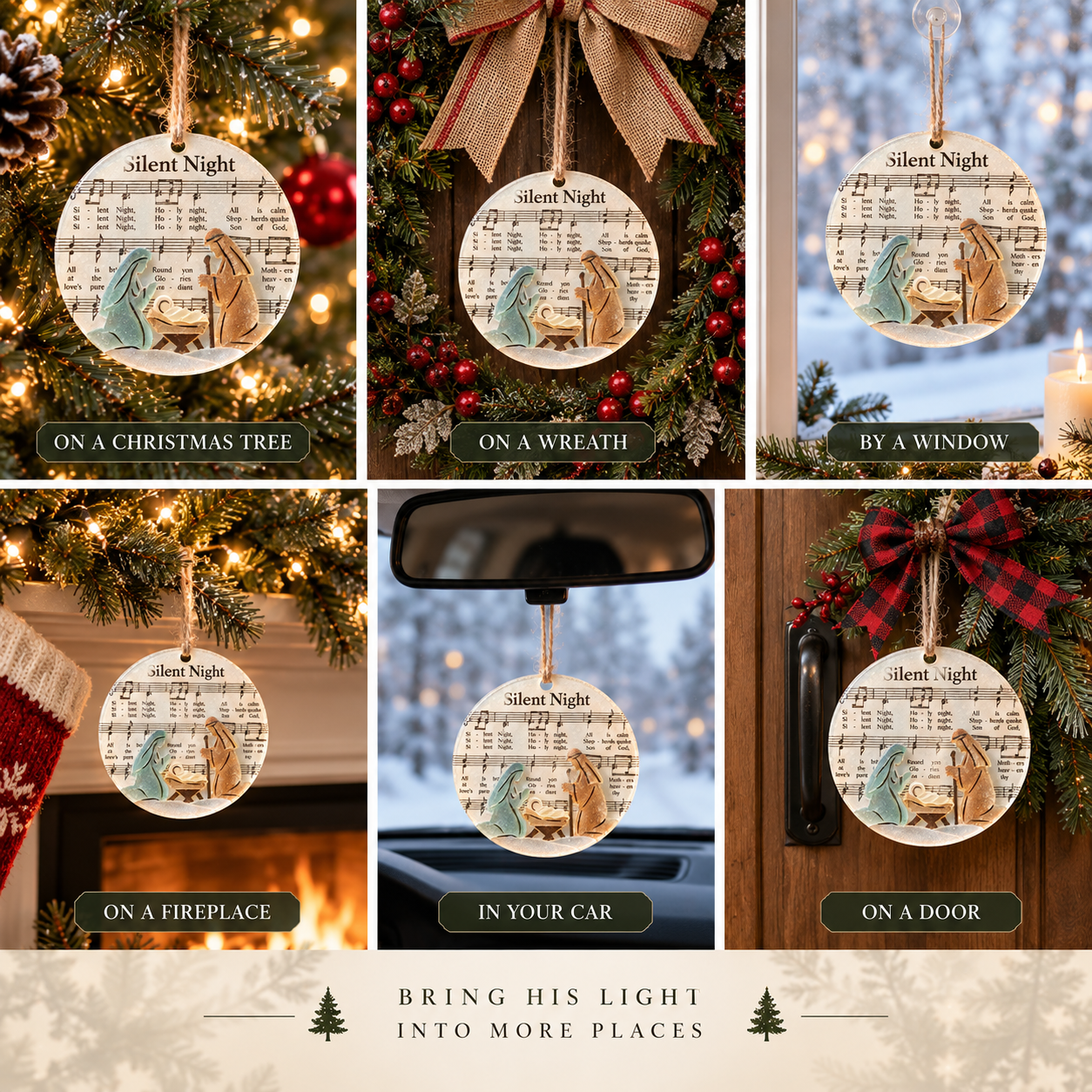 🎄 Sea Glass Christmas Hymn Ornaments – A Meaningful Keepsake of Faith & Christmas