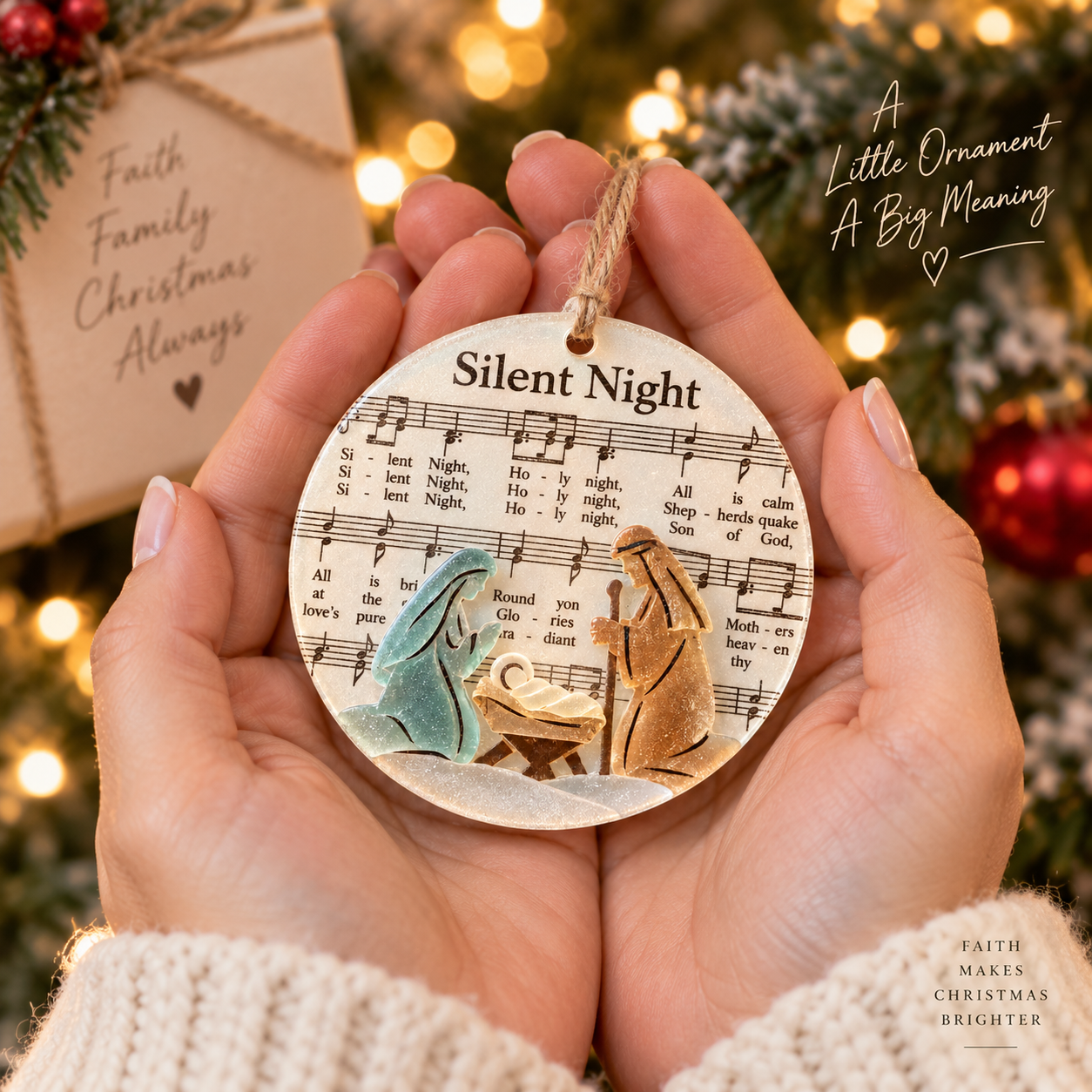 🎄 Sea Glass Christmas Hymn Ornaments – A Meaningful Keepsake of Faith & Christmas