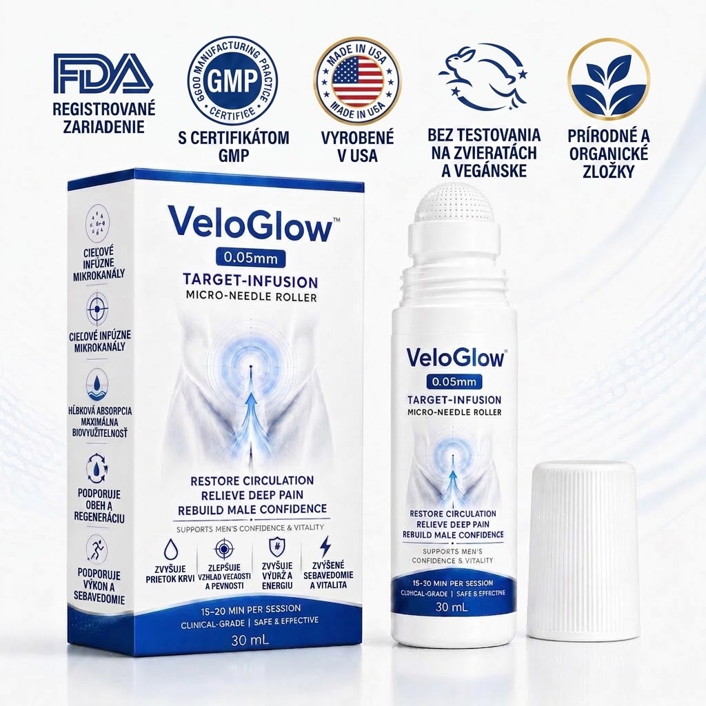 VeloGlow™ 0,05 mm Target-Infusion mikroihličkový valček – obnovuje zdravie tkanív, zvyšuje pevnosť a výdrž, zmierňuje svalové a kĺbové nepohodlie.