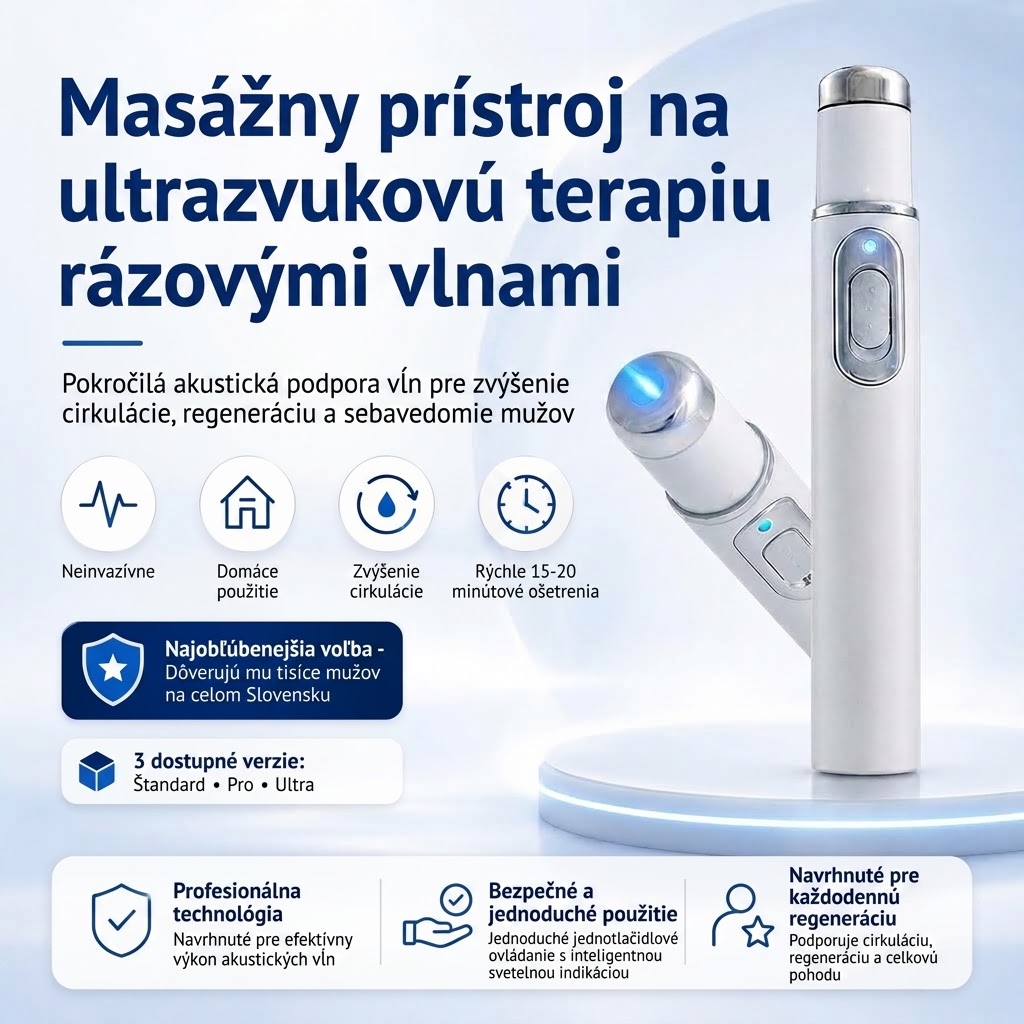💪Pokročilá akustická rázová vlnová terapia – obnovuje zdravie tkanív penisu, zvyšuje pevnosť erekcie, výdrž a sebavedomie v mužskom výkone, zároveň zmierňuje svalové bolesti, stuhnutosť kĺbov a zápalové napätie.