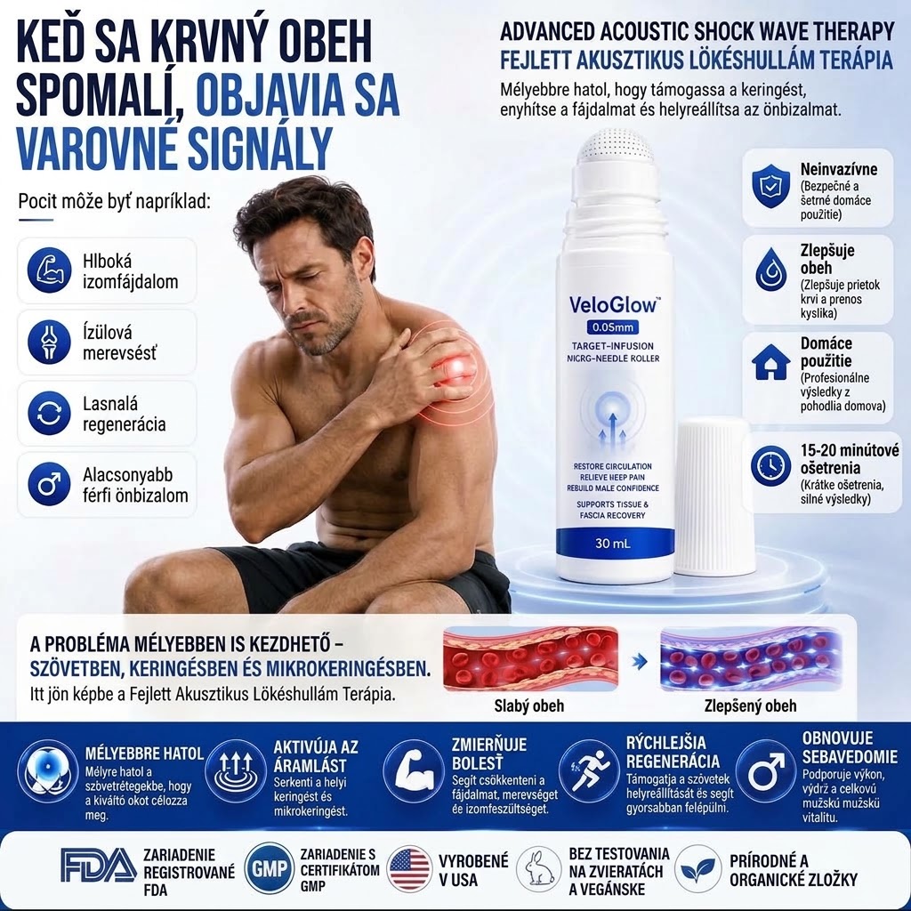 VeloGlow™ 0,05 mm Target-Infusion mikroihličkový valček – obnovuje zdravie tkanív, zvyšuje pevnosť a výdrž, zmierňuje svalové a kĺbové nepohodlie.