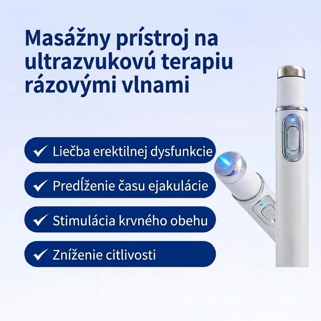 💪Pokročilá akustická rázová vlnová terapia – obnovuje zdravie tkanív penisu, zvyšuje pevnosť erekcie, výdrž a sebavedomie v mužskom výkone, zároveň zmierňuje svalové bolesti, stuhnutosť kĺbov a zápalové napätie.
