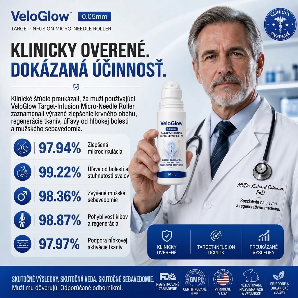 VeloGlow™ 0,05 mm Target-Infusion mikroihličkový valček – obnovuje zdravie tkanív, zvyšuje pevnosť a výdrž, zmierňuje svalové a kĺbové nepohodlie.