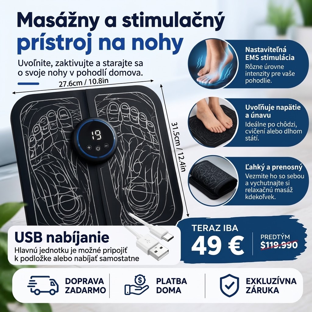 ELEKTRODOVÁ MASÁŽNA PODLOŽKA NA CHODIDLÁ