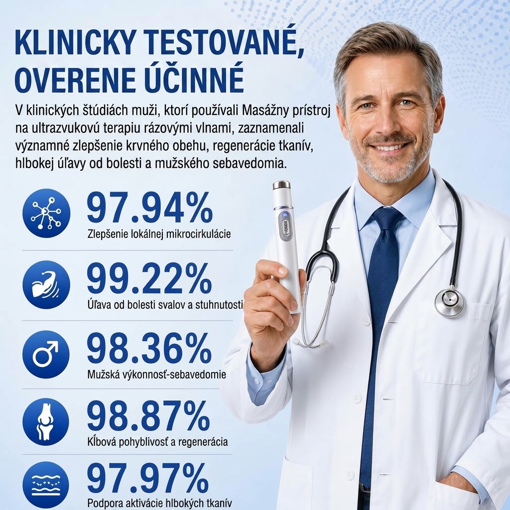 💪Pokročilá akustická rázová vlnová terapia – obnovuje zdravie tkanív penisu, zvyšuje pevnosť erekcie, výdrž a sebavedomie v mužskom výkone, zároveň zmierňuje svalové bolesti, stuhnutosť kĺbov a zápalové napätie.