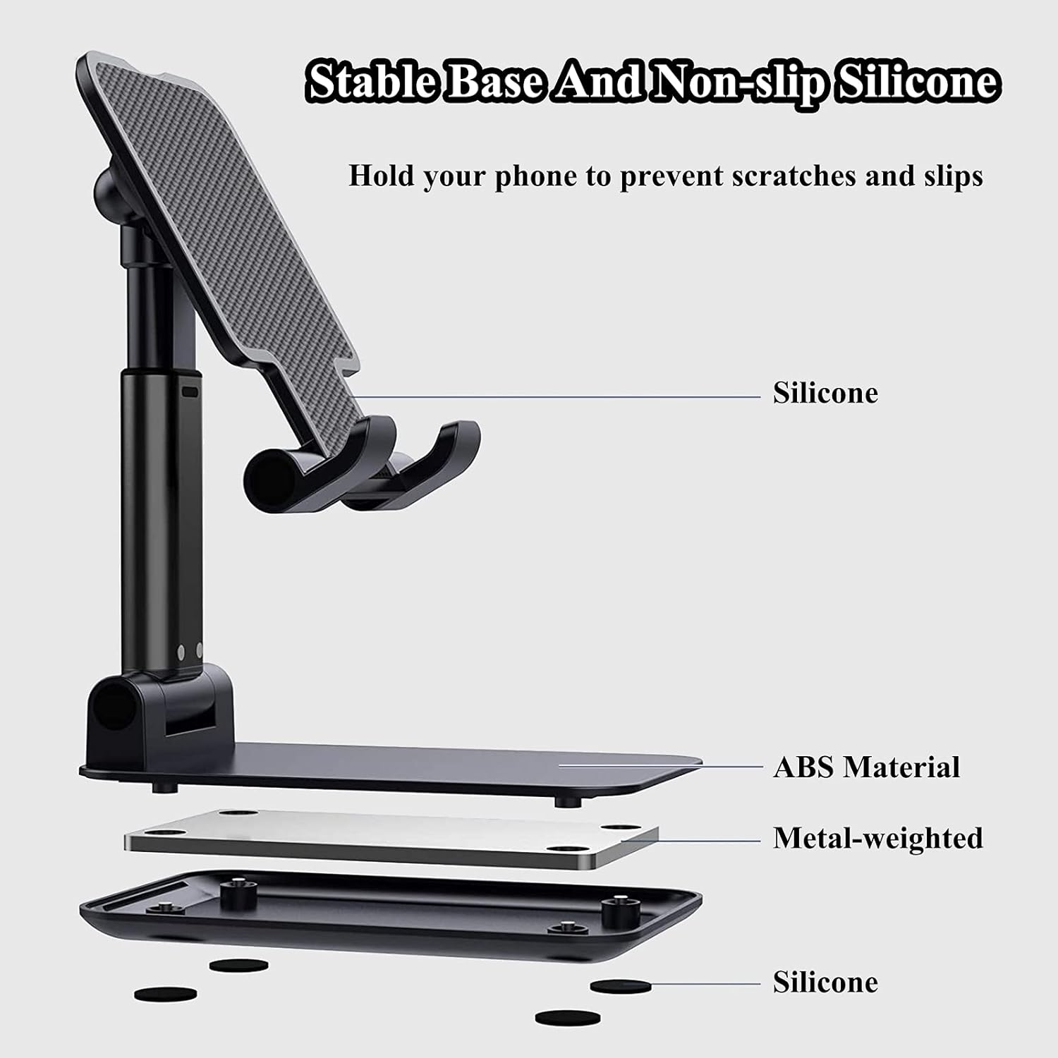 2 Pcs Adjustable Cell Phone Stand for Desk
