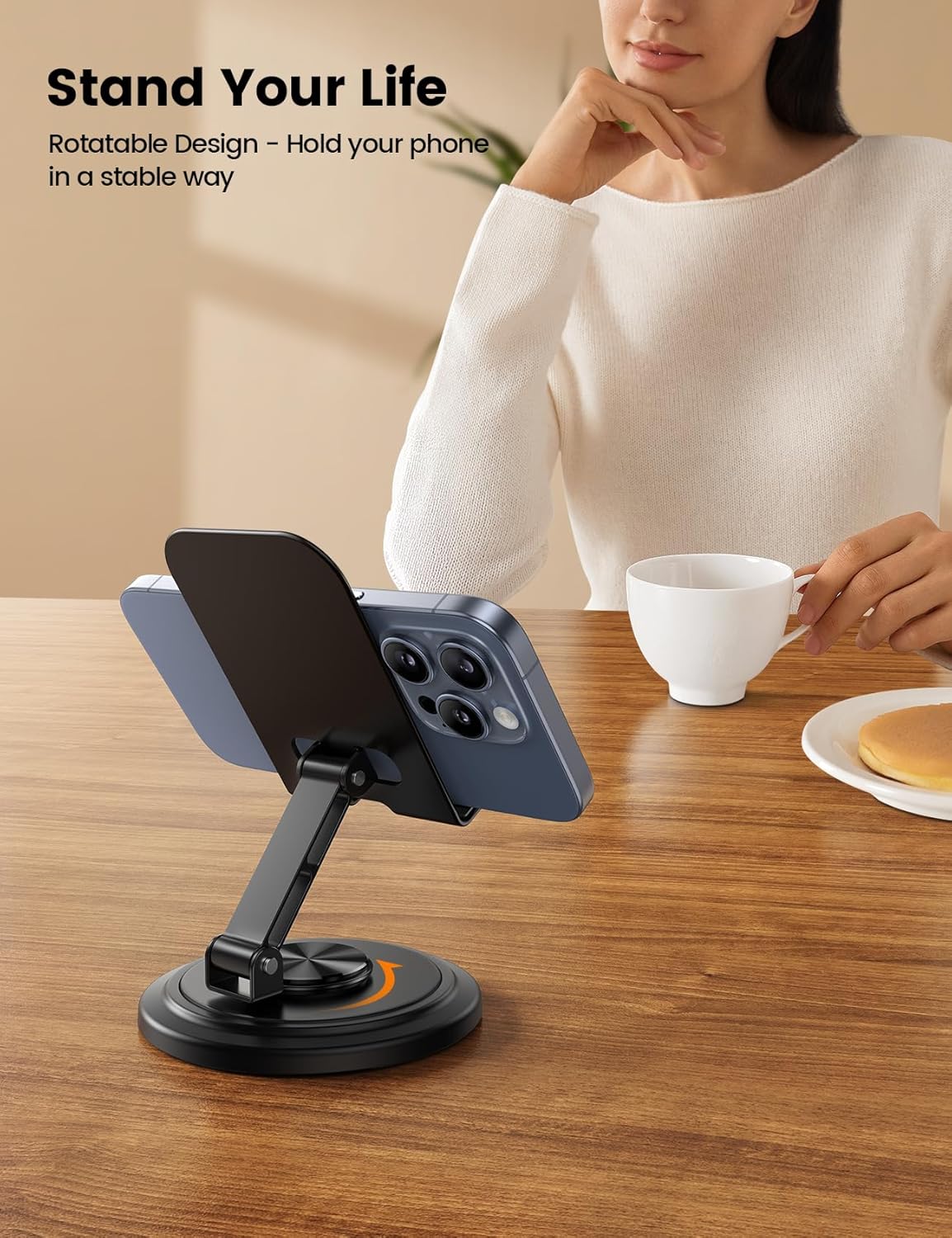 360° Rotation Sturdy Cell Phone Stand for Desk