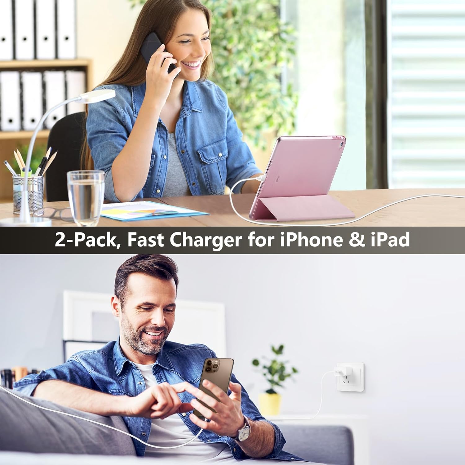 20W USB‑C Fast Charger with 10 FT Cable for iPhone 17 16 15