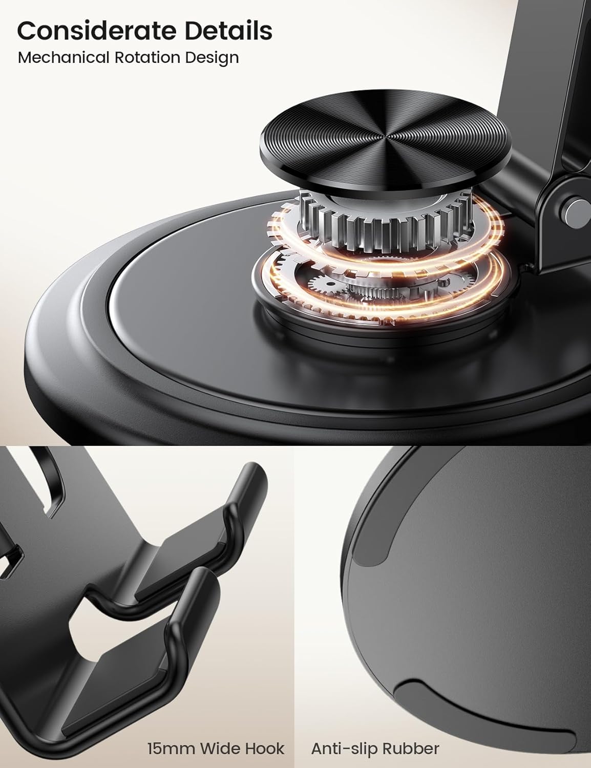 360° Rotation Sturdy Cell Phone Stand for Desk
