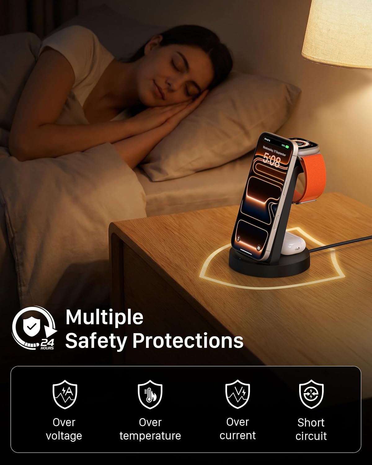 Wireless 3‑in‑1 Charging Station for Multiple Apple Devices