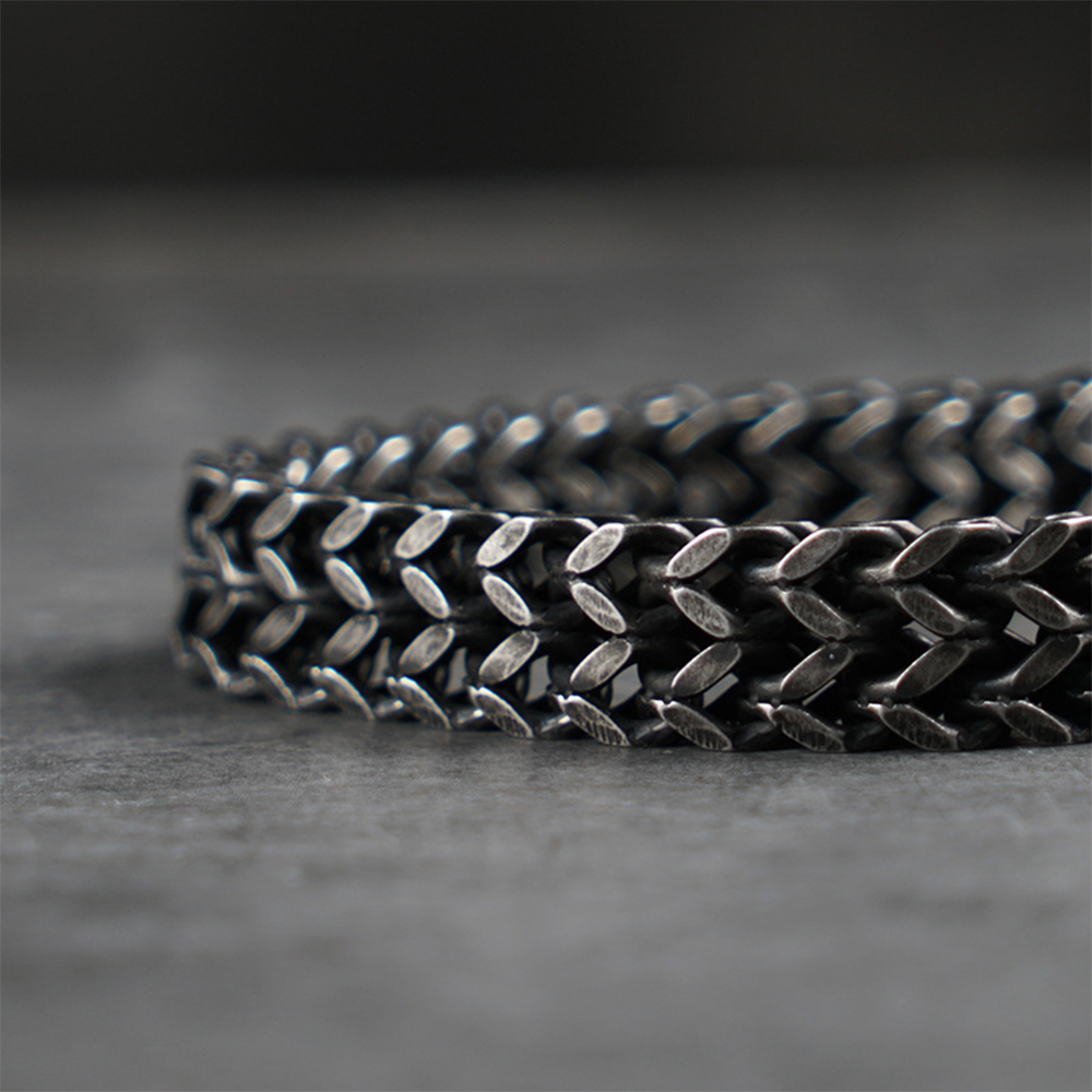 Viking Fenrir Wolf Woven Bracelet | 316L Stainless Steel Norse Wolf Head Bracelet