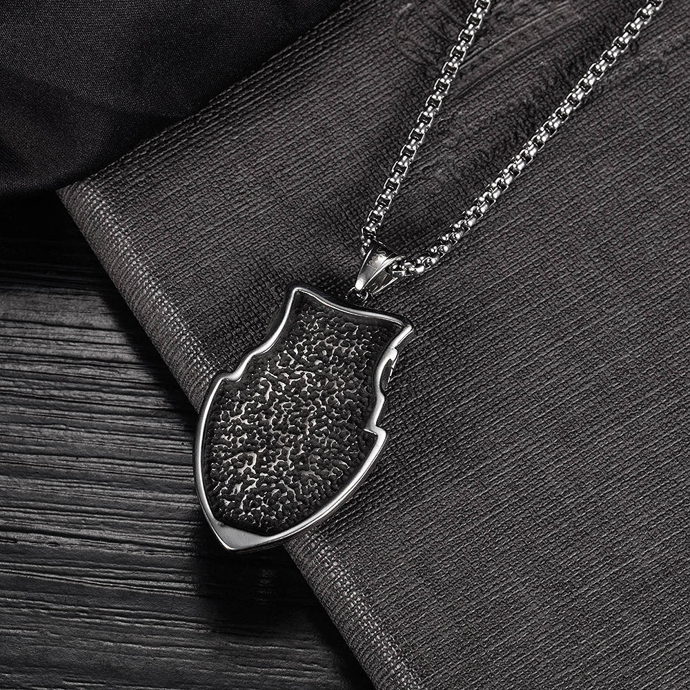 Norse Viking Shield Pendant | Odin’s Raven & Fenrir Wolf Warrior Amulet, 316L Stainless Steel Unisex Protection Necklace
