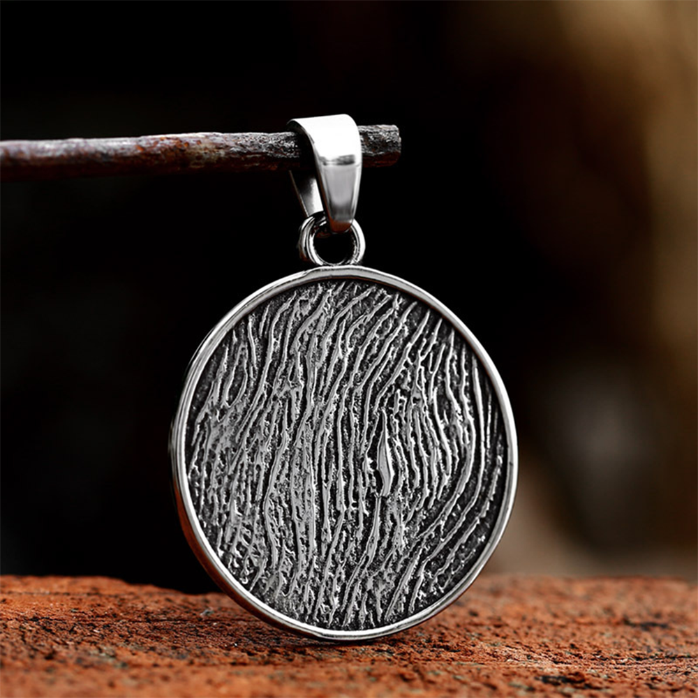 Norse Viking Yggdrasil World Tree Round Pendant | Tree of Life Amulet, 316L Stainless Steel Unisex Life & Family Protection Necklace