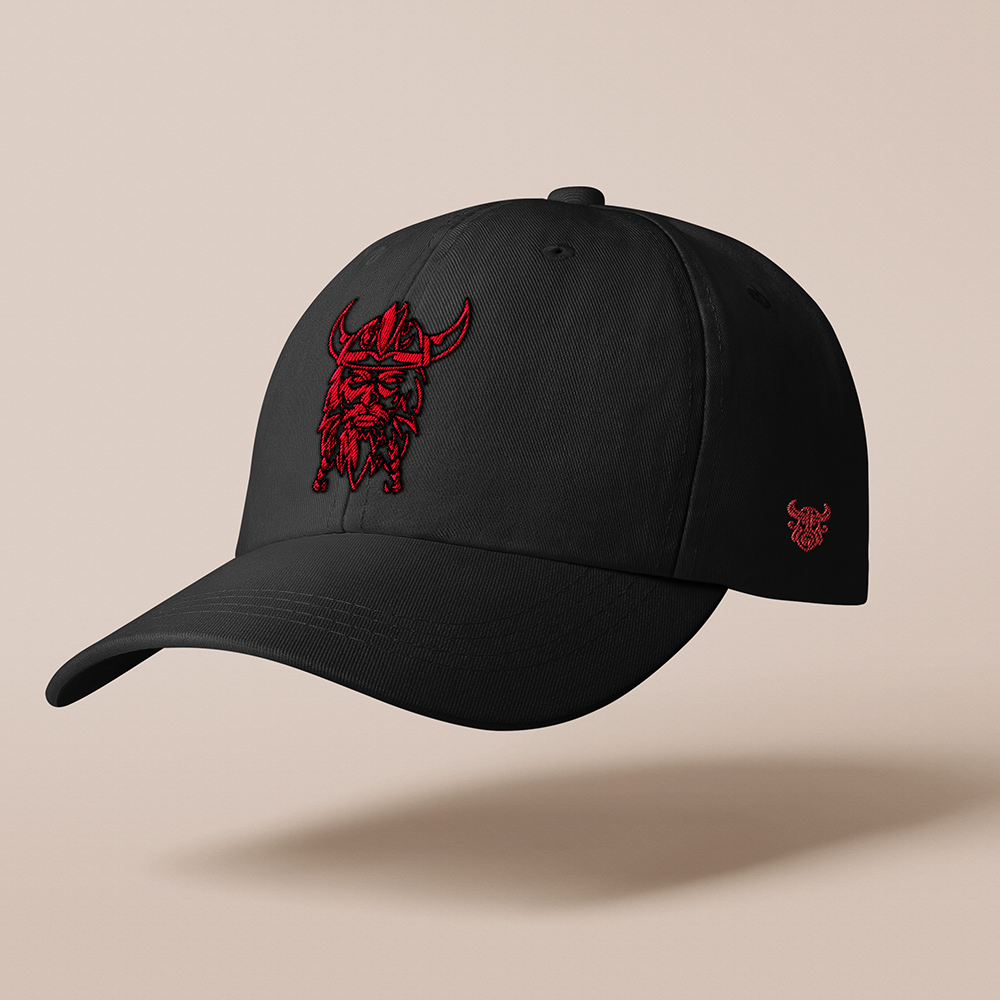 Viking Warrior Embroidered Cotton Baseball Cap, Norse Traditional Warrior Embroidery Sun Hat, Affordable Unisex‑All‑Ages Outdoor Casual Dad Hat for European Market-Viking Spirit