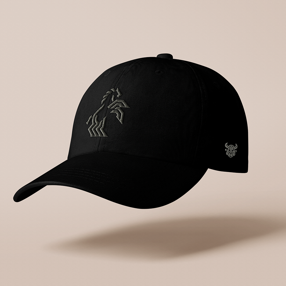 Sleipnir Eight‑Legged Horse Embroidered Cotton Baseball Cap, Norse Mythology Odin’s Steed Geometric‑Embroidery Sun Dad Hat, Affordable Unisex‑All‑Ages Outdoor Casual Cap for European Market-Viking Spirit
