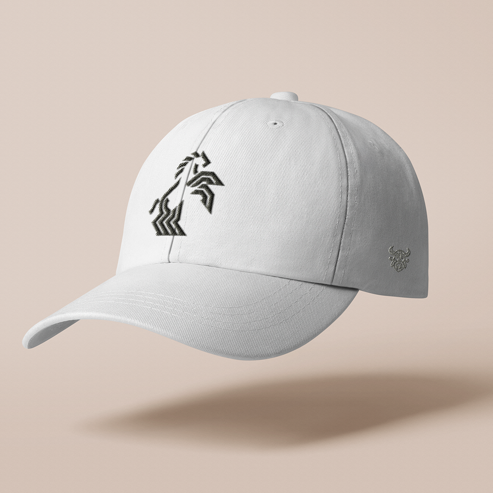 Sleipnir Eight‑Legged Horse Embroidered Cotton Baseball Cap, Norse Mythology Odin’s Steed Geometric‑Embroidery Sun Dad Hat, Affordable Unisex‑All‑Ages Outdoor Casual Cap for European Market-Viking Spirit