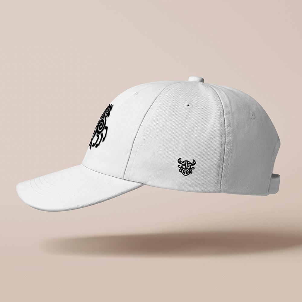 Sleipnir Eight‑Legged Horse Embroidered Cotton Baseball Cap, Norse Mythology Odin’s Steed Geometric‑Embroidery Sun Dad Hat, Affordable Unisex‑All‑Ages Outdoor Casual Cap for European Market-Viking Spirit