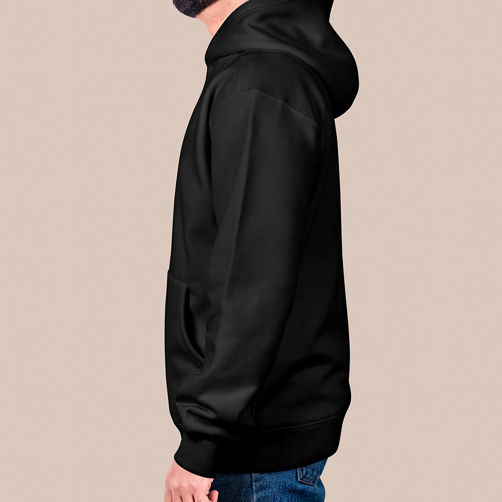 Norse Geometric Sleipnir 8-Legged Horse Totem 550g Heavyweight Cotton Hoodie, Viking Modern Line Pullover with Kangaroo Pocket, Unisex All-Ages Sweatshirt, Viking Spirit Runes on Hem-Viking Spirit