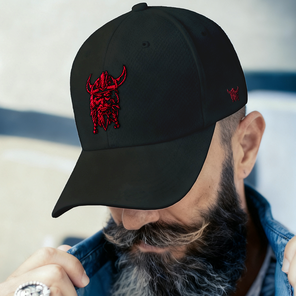 Viking Warrior Embroidered Cotton Baseball Cap, Norse Traditional Warrior Embroidery Sun Hat, Affordable Unisex‑All‑Ages Outdoor Casual Dad Hat for European Market-Viking Spirit