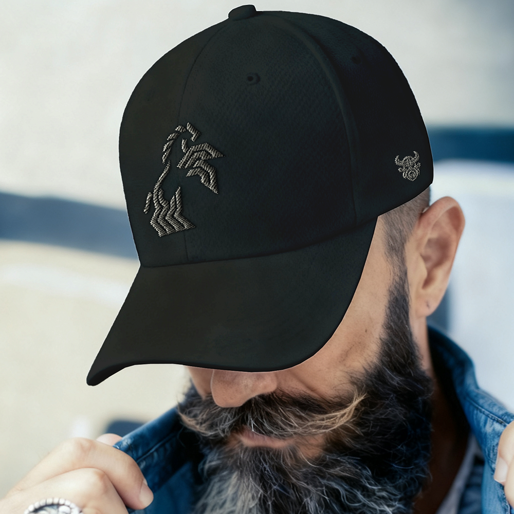 Sleipnir Eight‑Legged Horse Embroidered Cotton Baseball Cap, Norse Mythology Odin’s Steed Geometric‑Embroidery Sun Dad Hat, Affordable Unisex‑All‑Ages Outdoor Casual Cap for European Market-Viking Spirit