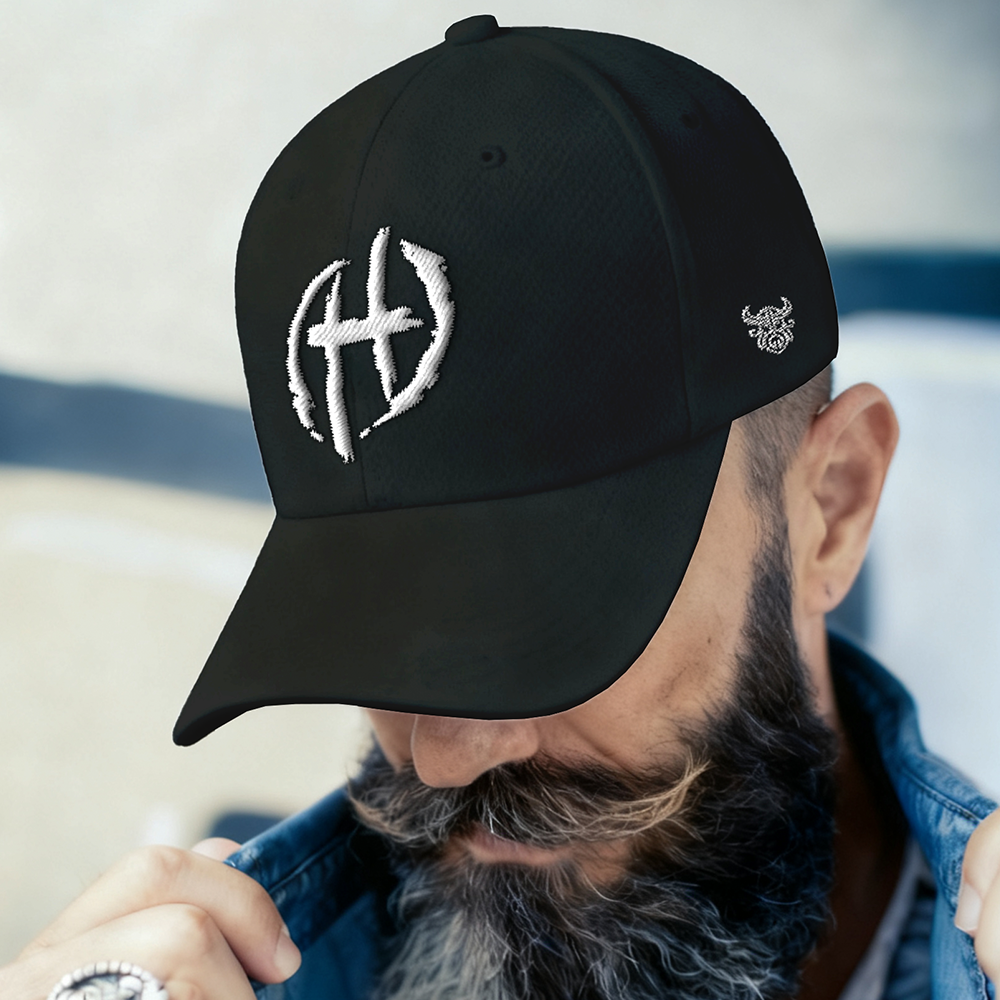Hagalaz Rune‑Symbol Embroidered Cotton Baseball Cap, Norse Viking Transformation Rebirth Rune Totem Sun Dad Hat, Affordable Unisex‑All‑Ages Outdoor Casual Cap for European Market-Viking Spirit