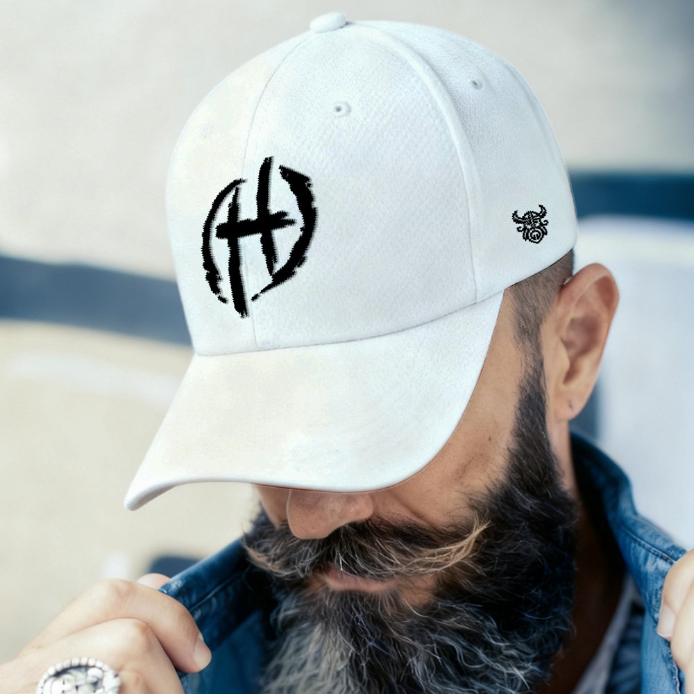 Hagalaz Rune‑Symbol Embroidered Cotton Baseball Cap, Norse Viking Transformation Rebirth Rune Totem Sun Dad Hat, Affordable Unisex‑All‑Ages Outdoor Casual Cap for European Market-Viking Spirit