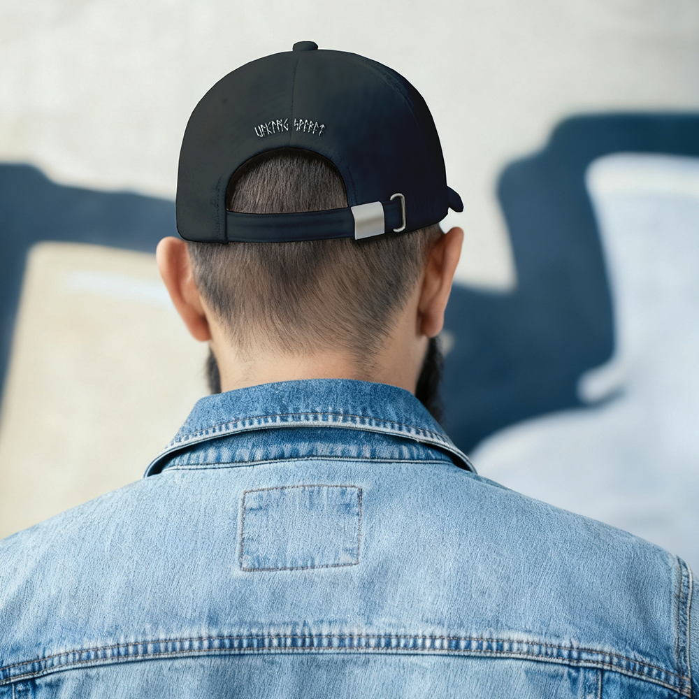 Sleipnir Eight‑Legged Horse Embroidered Cotton Baseball Cap, Norse Mythology Odin’s Steed Geometric‑Embroidery Sun Dad Hat, Affordable Unisex‑All‑Ages Outdoor Casual Cap for European Market-Viking Spirit