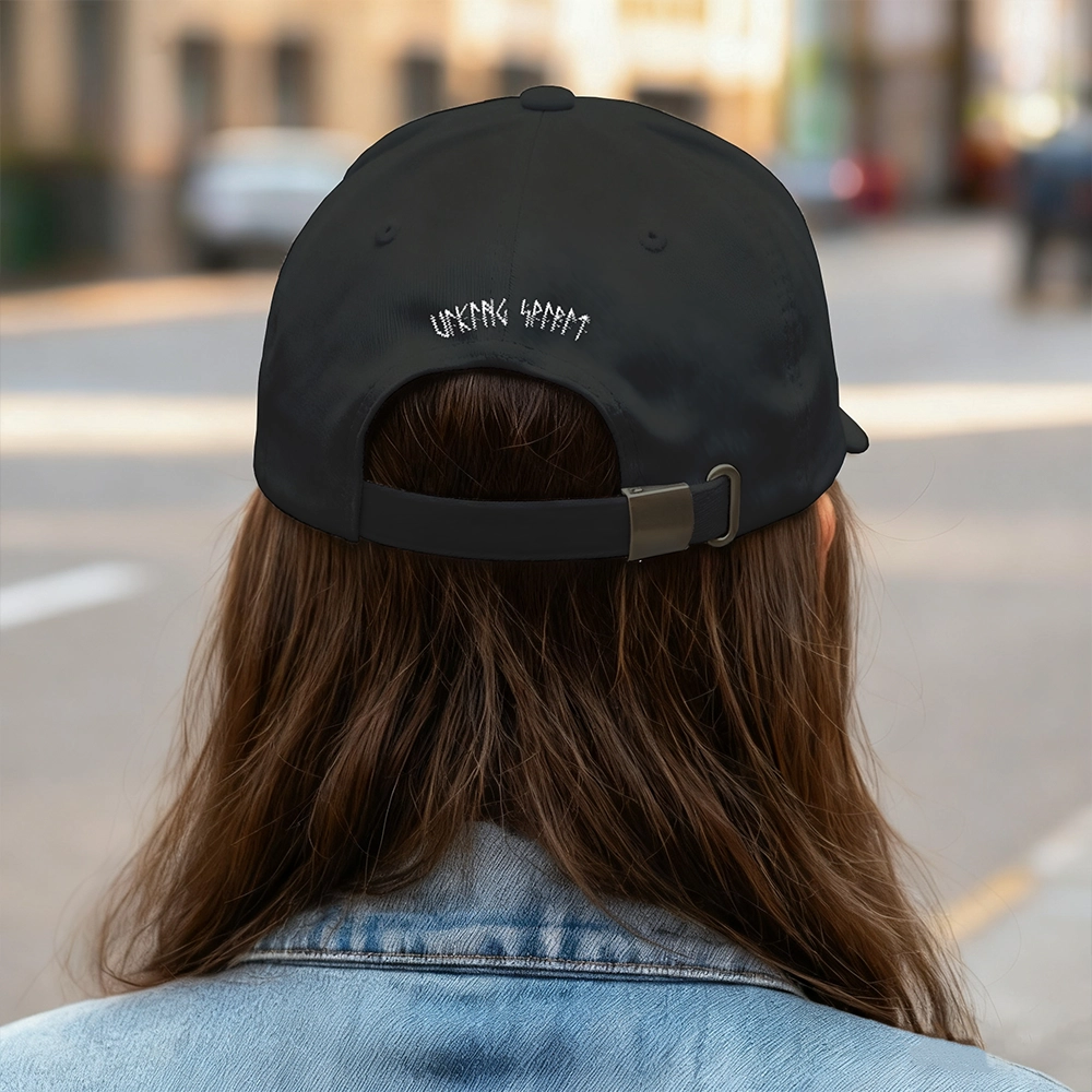 Viking Celtic Knot Dual‑Beast Heart Pattern Embroidered Cotton Baseball Cap, Norse Celtic Interwoven Totem Sun Dad Hat, Affordable Unisex‑All‑Ages Outdoor Casual Cap for European Market-Viking Spirit