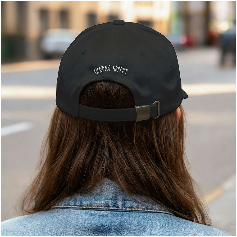 Sleipnir Eight‑Legged Horse Embroidered Cotton Baseball Cap, Norse Mythology Odin’s Steed Geometric‑Embroidery Sun Dad Hat, Affordable Unisex‑All‑Ages Outdoor Casual Cap for European Market-Viking Spirit