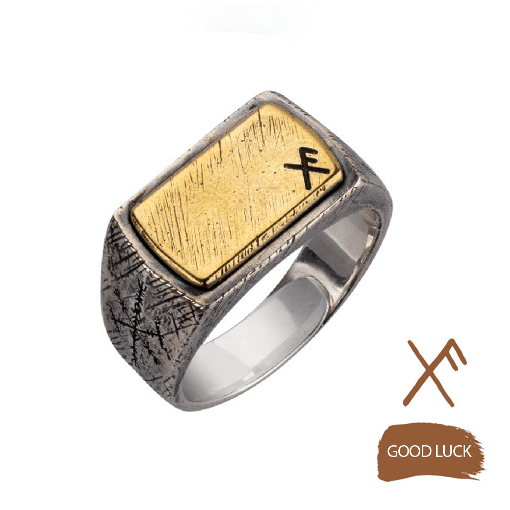 [Copy]Norse Viking Rune Fragment Stone Pendant Necklace | Double-sided Vegvisir Compass & Aegishjalmur Helm of Awe, 316L Stainless Steel, Gold Plated & Sterling Silver Option, Unisex Rune Amulet