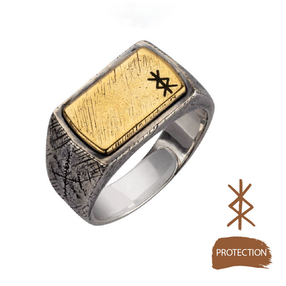 [Copy]Norse Viking Rune Fragment Stone Pendant Necklace | Double-sided Vegvisir Compass & Aegishjalmur Helm of Awe, 316L Stainless Steel, Gold Plated & Sterling Silver Option, Unisex Rune Amulet