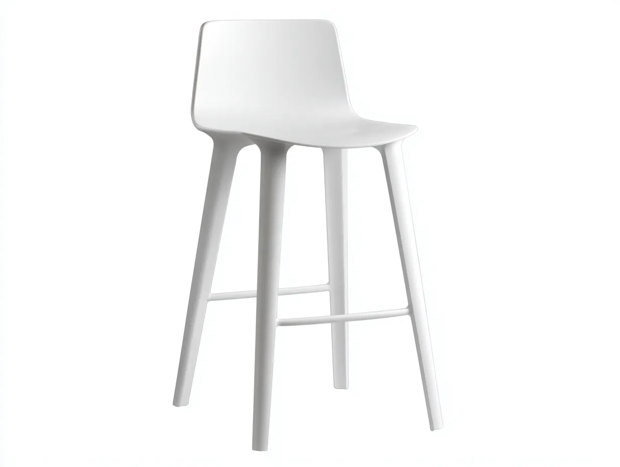 Tabouret de bar en polypropylène 47×50×101 cm - blanc - dossier haut pour terrasse-Pamimohome