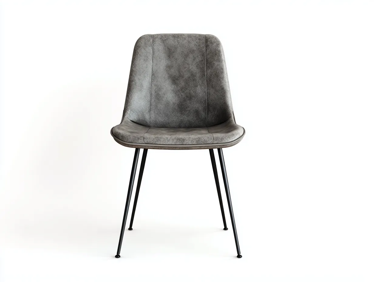 Chaise de salle à manger en tissu 48×55×84 cm - gris et noir - dossier enveloppant contemporain-Pamimohome