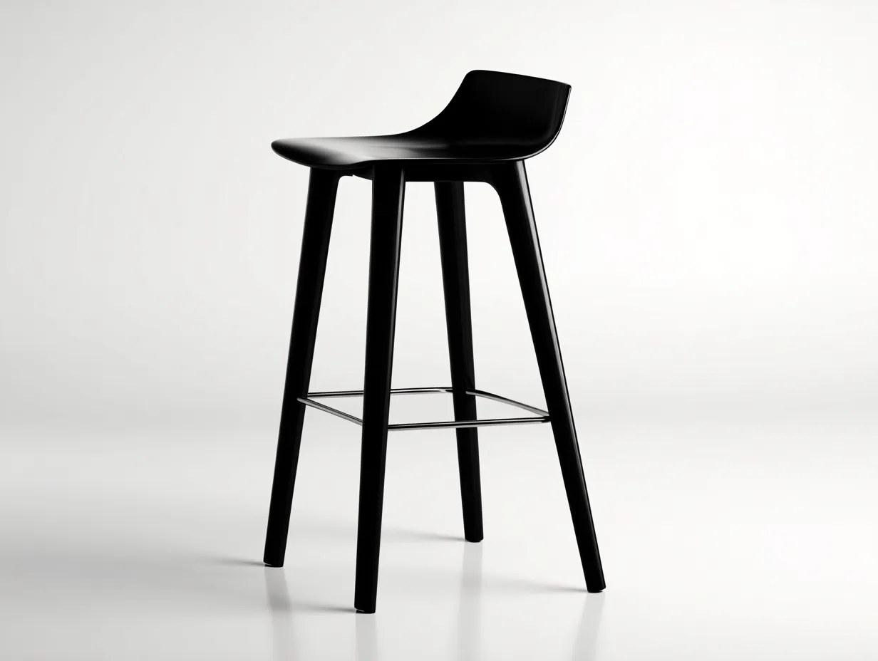 Tabouret de bar 50×52×96 cm – plastique noir – style moderne pour balcon-Pamimohome