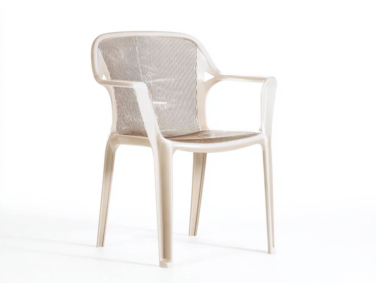 Chaise de loisirs d'extérieur en résine et maille 57×60×84 cm - ivoire et beige - avec accoudoirs pour terrasse-Pamimohome