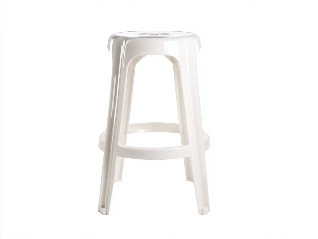 Tabouret de bar en polypropylène 42×42×76 cm - blanc - assise compacte pour terrasse-Pamimohome