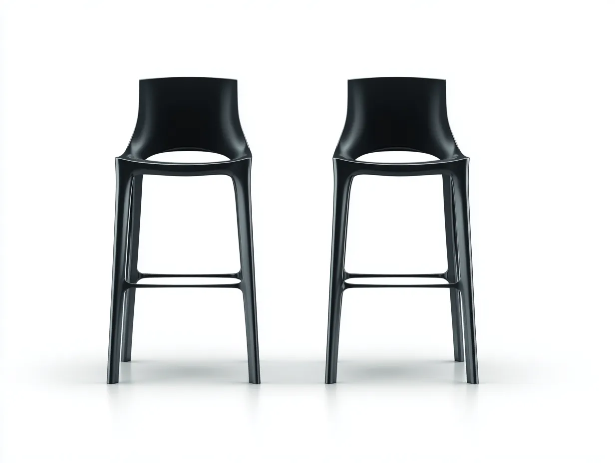 Tabourets de bar en résine 46×48×98 cm - noir - lot de 2 design ajouré pour balcon-Pamimohome