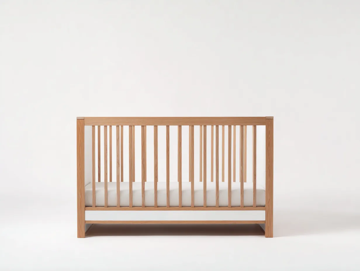 Berceau en bois 128×70×94 cm - blanc/bois - chambre au design scandinave-Javooroom