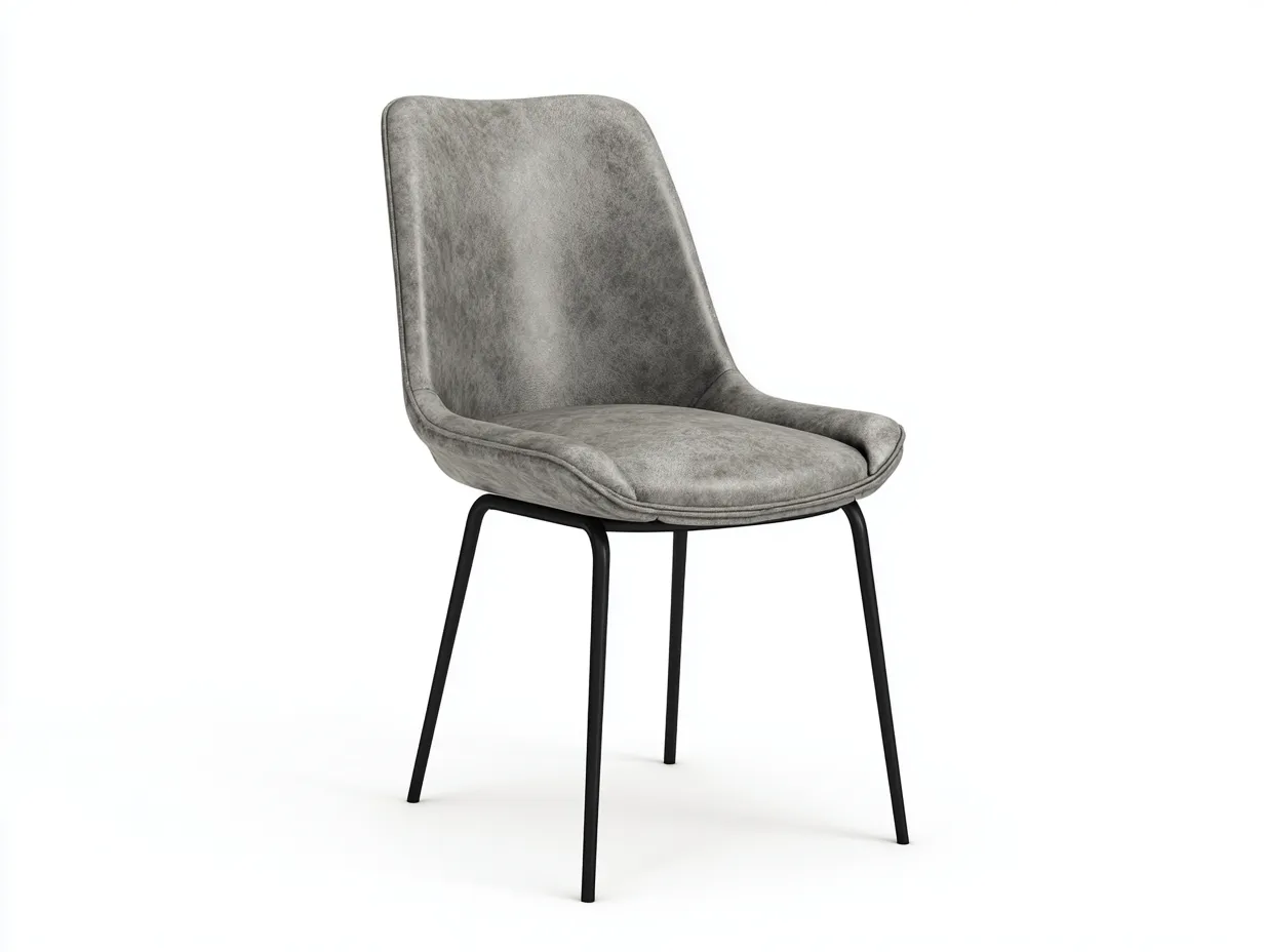 Chaise De Salle À Manger en tissu 55×60×86 cm - gris/noir - dossier enveloppant contemporain-Javooroom