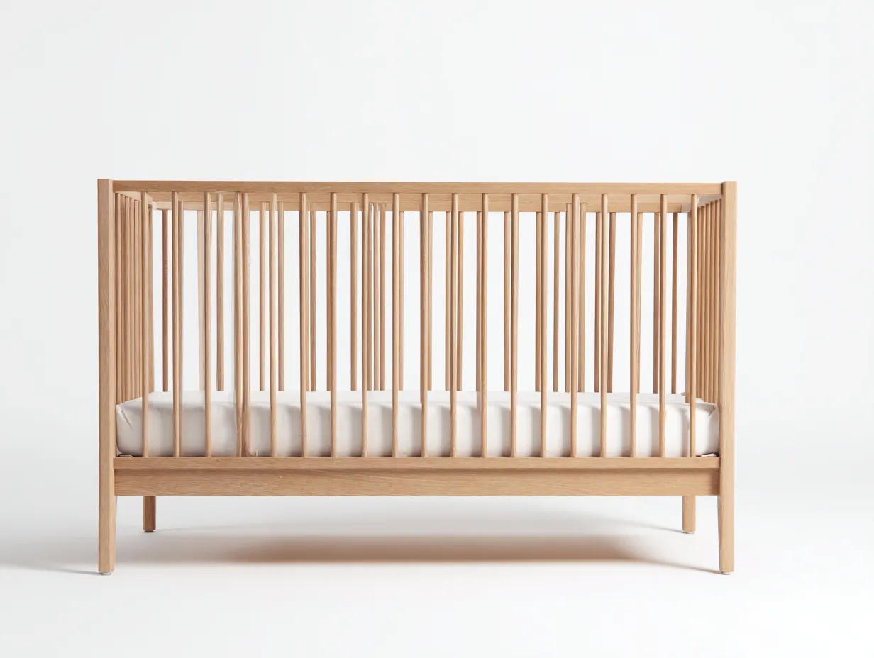 Berceau en bois 125×68×92 cm - blanc/bois naturel - design épuré pour chambre-Javooroom