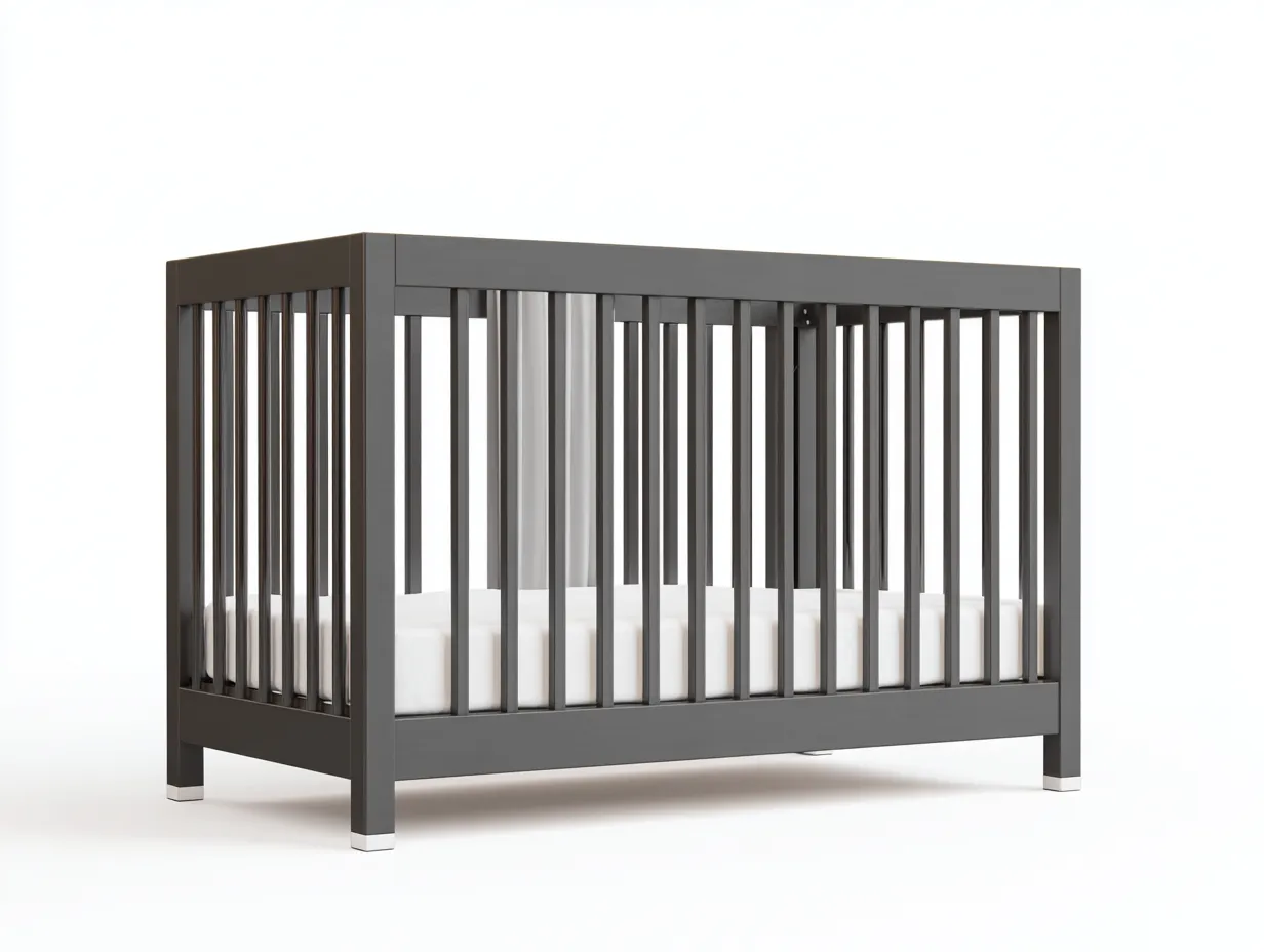 Berceau en bois 127×69×93 cm - gris foncé/blanc - chambre moderne épurée-Javooroom