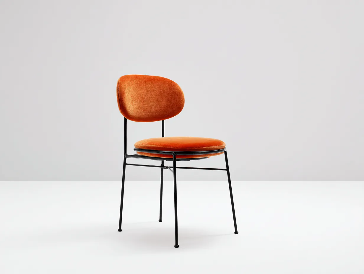 Chaise De Salle À Manger en tissu 52×56×80 cm - orange/noir - design contemporain-Javooroom