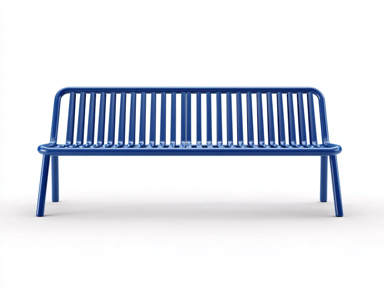 Banc d'extérieur en métal 155×58×82 cm - bleu - assise ajourée pour terrasse-Javooroom
