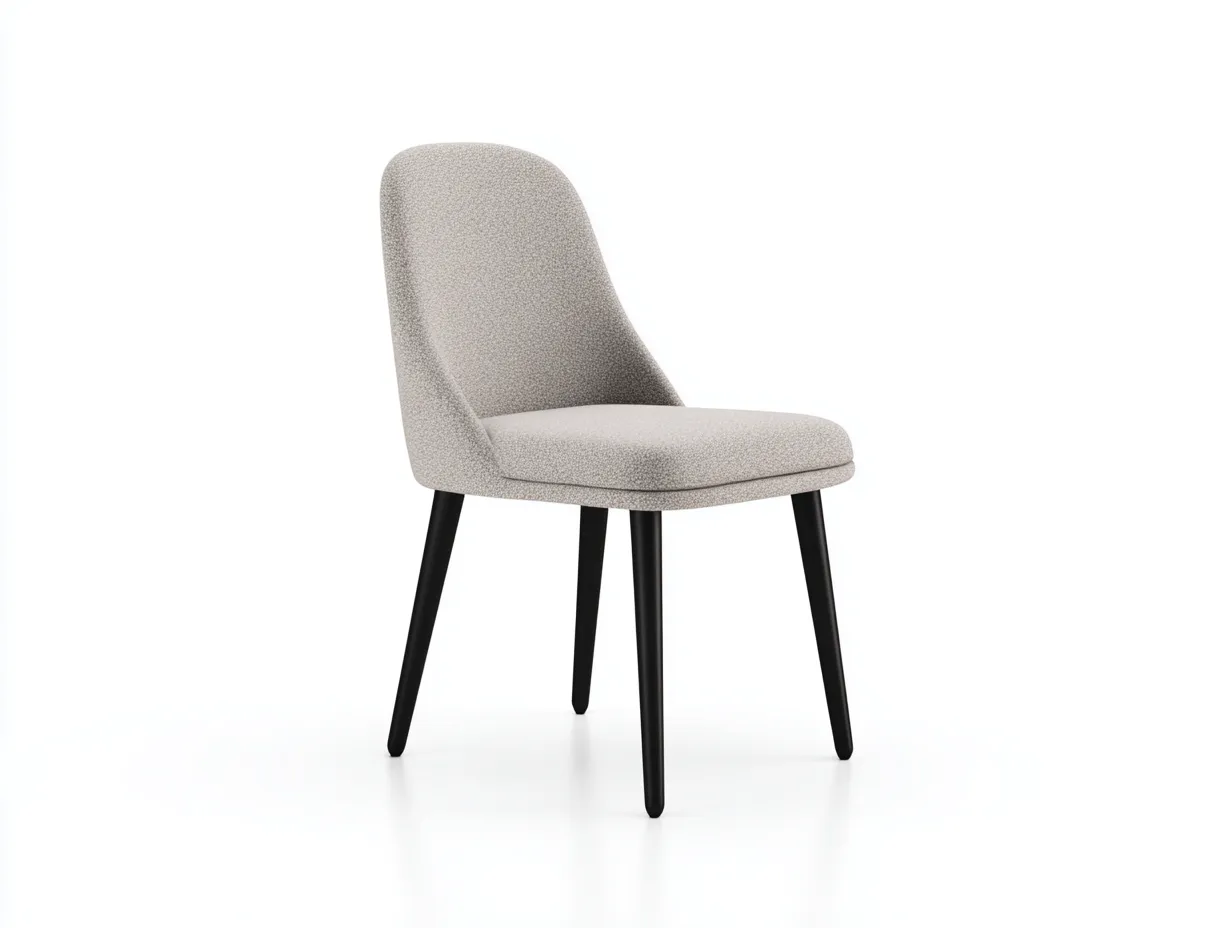 Chaise de salle à manger en tissu et métal 50×58×86 cm - gris clair/noir - dossier enveloppant moderne-Javooroom