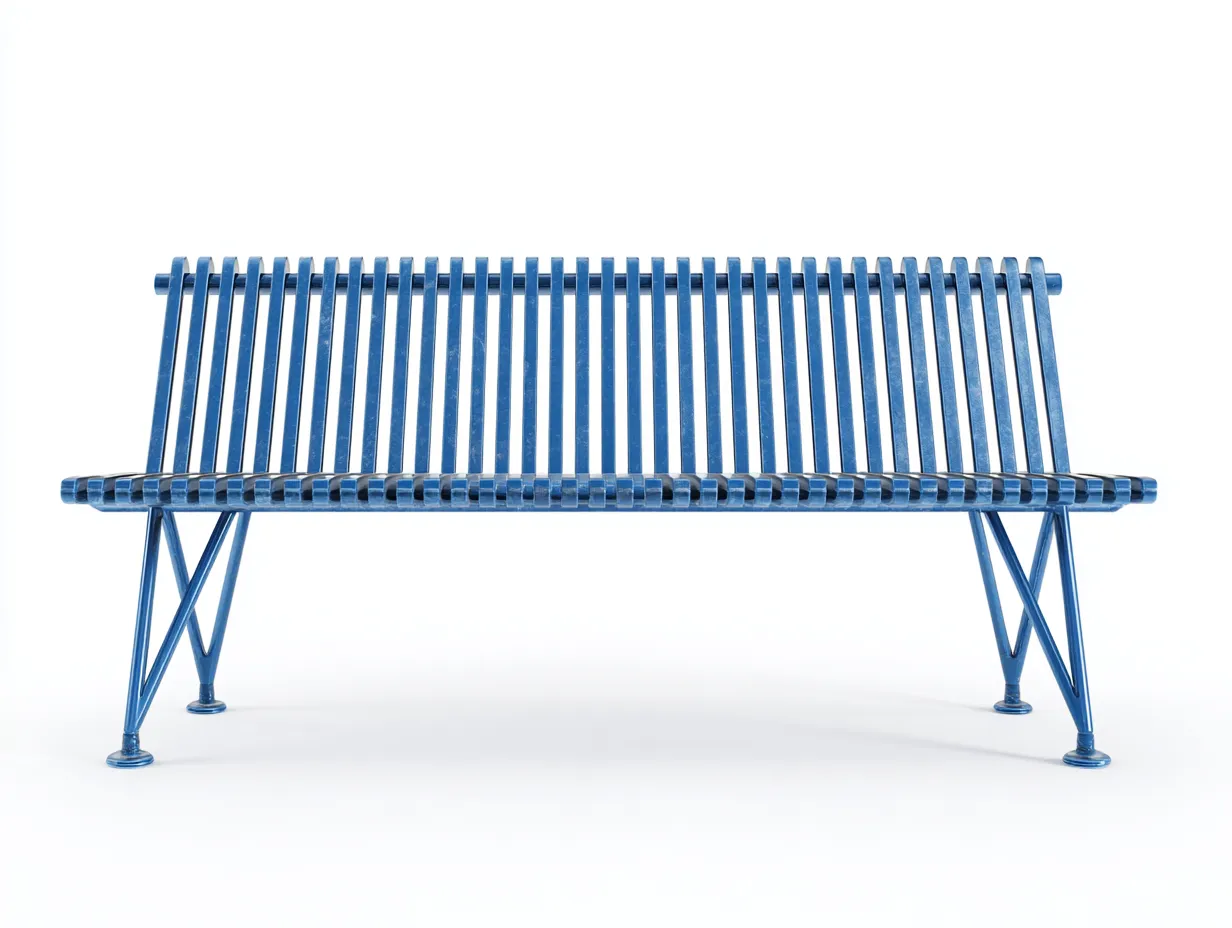 Banc d'extérieur en métal 150×62×78 cm - bleu - terrasse au style graphique-Javooroom
